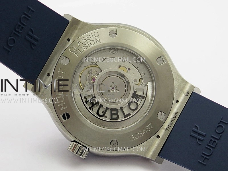 Classic Fusion 42mm Titanium JJZF 1:1 V2 Best Edition Blue Textured Dial On Blue Rubber Strap Asian SW300
