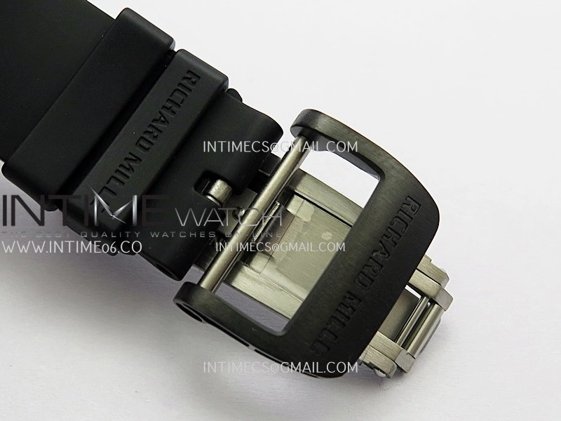 RM055 Black Case Black Inner Bezel Umi Office 1:1 Best Edition Skeleton Dial Black Strap RMUL2 SuperClone