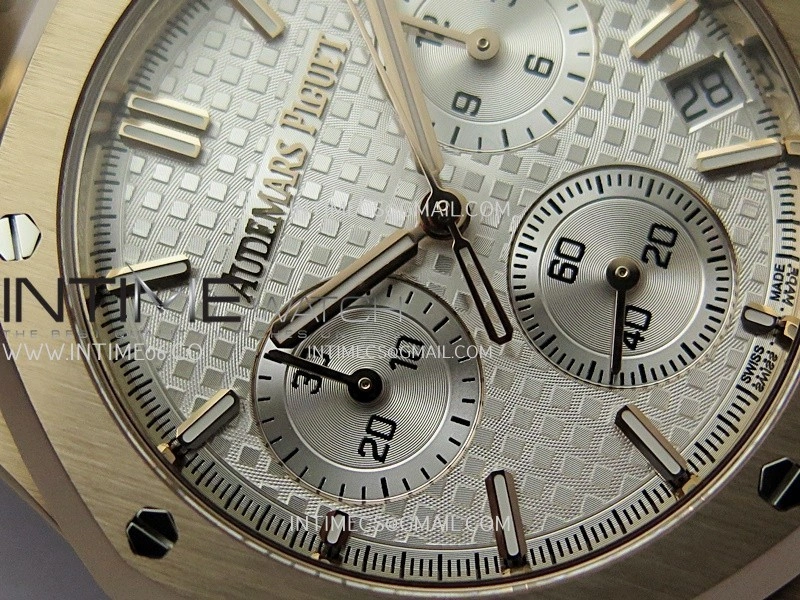 Royal Oak Chrono 26240OR RG APSF 1:1 Best Edition Silver Dial on RG Bracelet SA4401 Super Clone