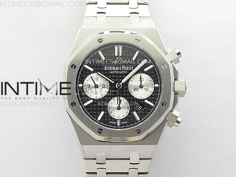 Royal Oak Chrono 26331ST SS IPF 1:1 Best Edition Black Dial Silver subdial on SS Bracelet A7750