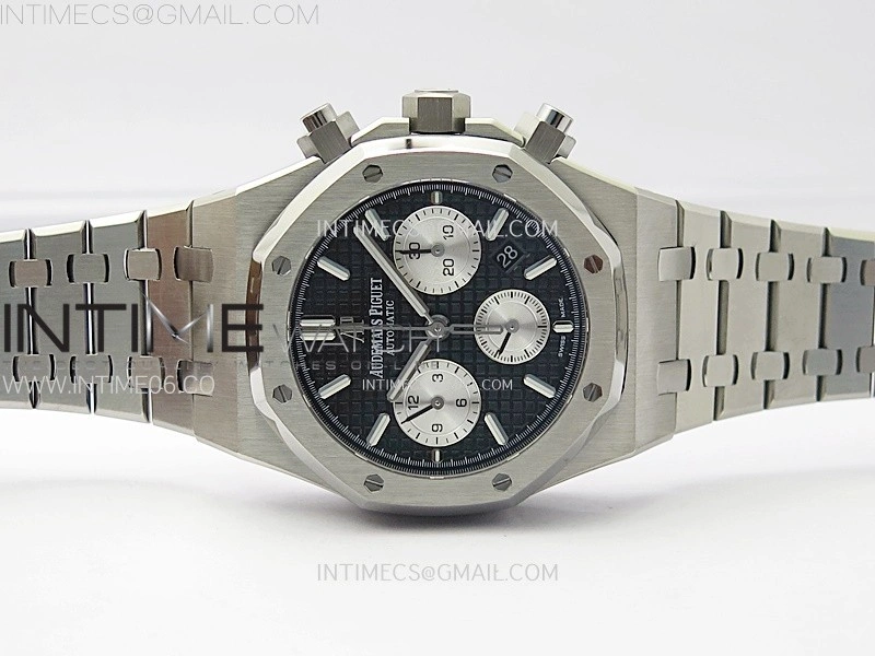Royal Oak Chrono 26331ST SS IPF 1:1 Best Edition Black Dial Silver subdial on SS Bracelet A7750