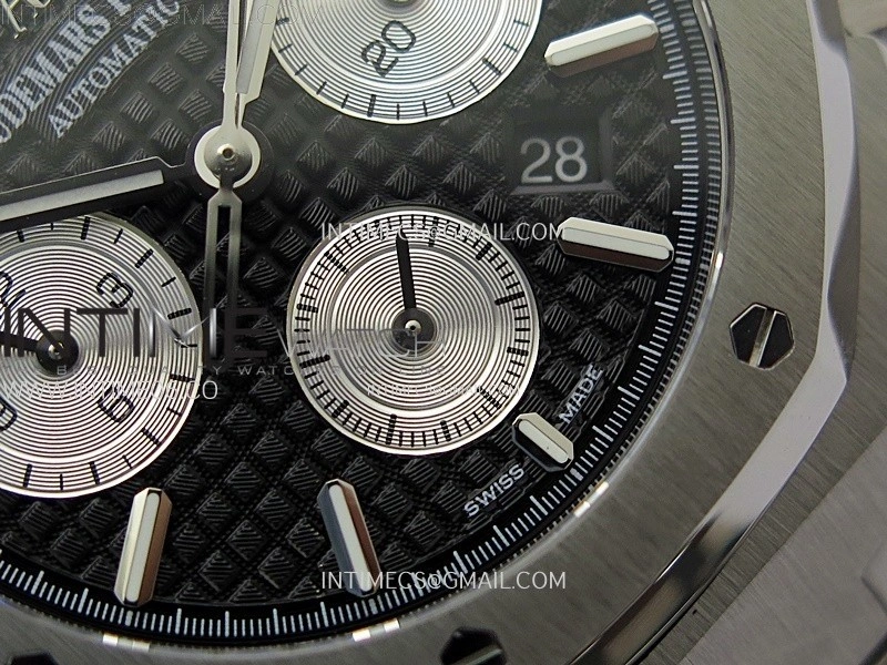 Royal Oak Chrono 26331ST SS IPF 1:1 Best Edition Black Dial Silver subdial on SS Bracelet A7750