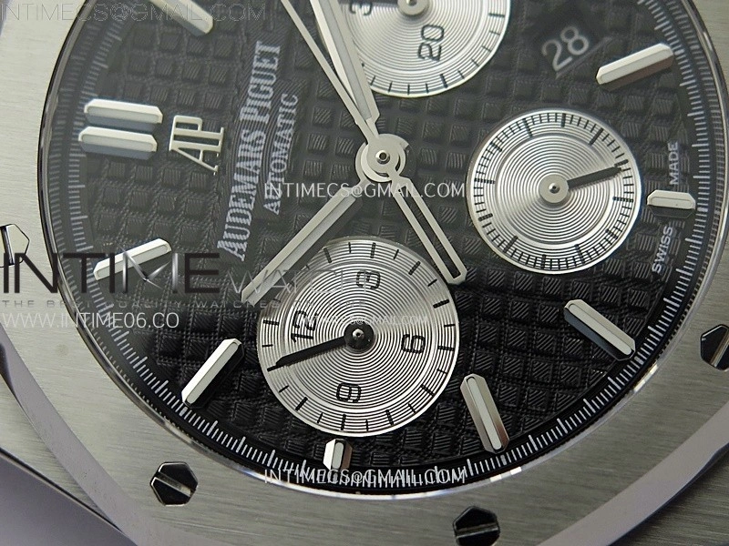 Royal Oak Chrono 26331ST SS IPF 1:1 Best Edition Black Dial Silver subdial on SS Bracelet A7750