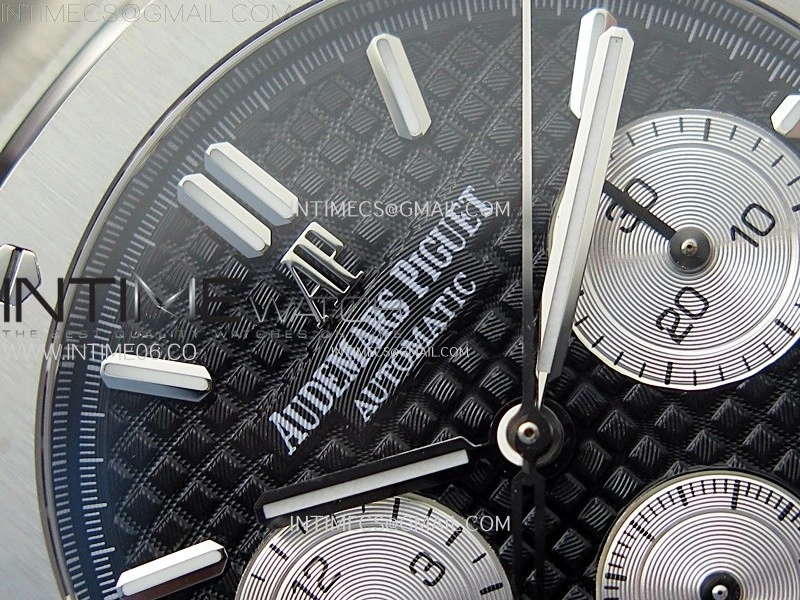 Royal Oak Chrono 26331ST SS IPF 1:1 Best Edition Black Dial Silver subdial on SS Bracelet A7750