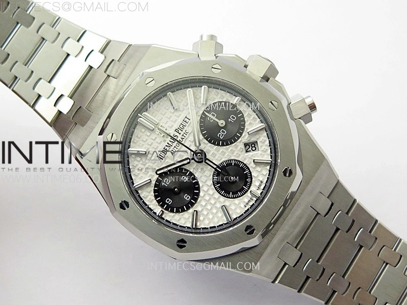 Royal Oak Chrono 26331ST SS IPF 1:1 Best Edition Silver Dial Black subdial on SS Bracelet A7750