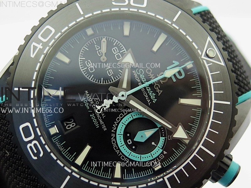 Planet Ocean Master Chrono Deep Black Ceramic SCF 1:1 Best Edition Black Dial on Black Rubber Strap A9900