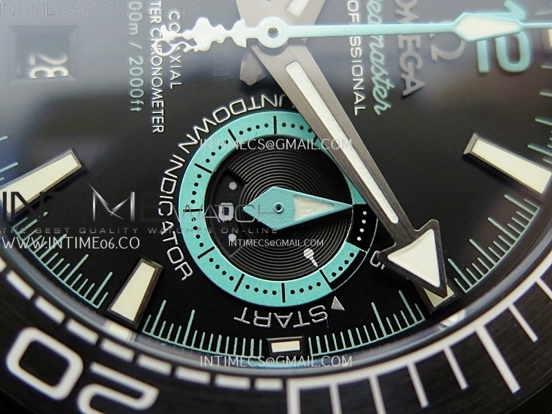 Planet Ocean Master Chrono Deep Black Ceramic SCF 1:1 Best Edition Black Dial on Black Rubber Strap A9900