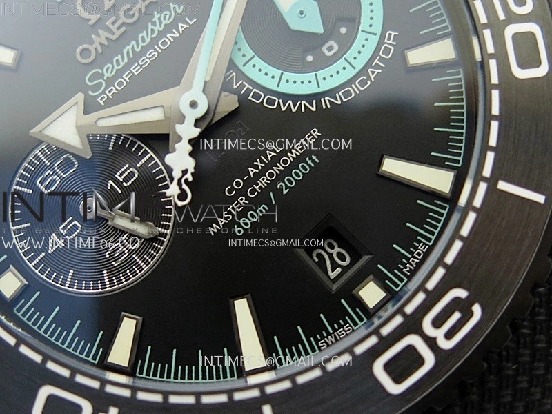 Planet Ocean Master Chrono Deep Black Ceramic SCF 1:1 Best Edition Black Dial on Black Rubber Strap A9900