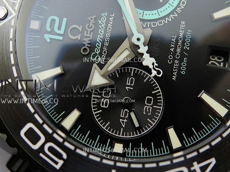 Planet Ocean Master Chrono Deep Black Ceramic SCF 1:1 Best Edition Black Dial on Black Rubber Strap A9900