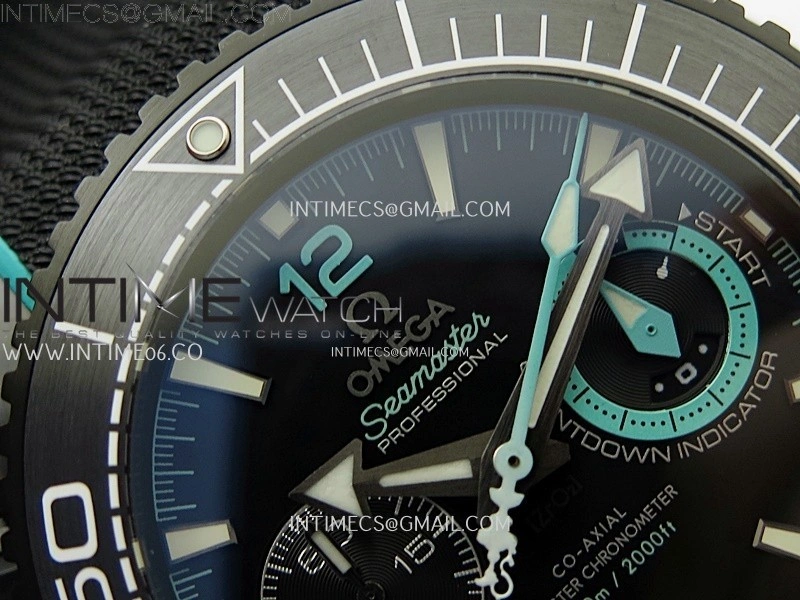 Planet Ocean Master Chrono Deep Black Ceramic SCF 1:1 Best Edition Black Dial on Black Rubber Strap A9900