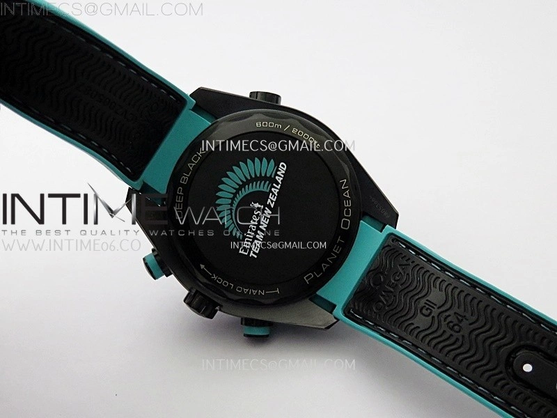 Planet Ocean Master Chrono Deep Black Ceramic SCF 1:1 Best Edition Black Dial on Black Rubber Strap A9900