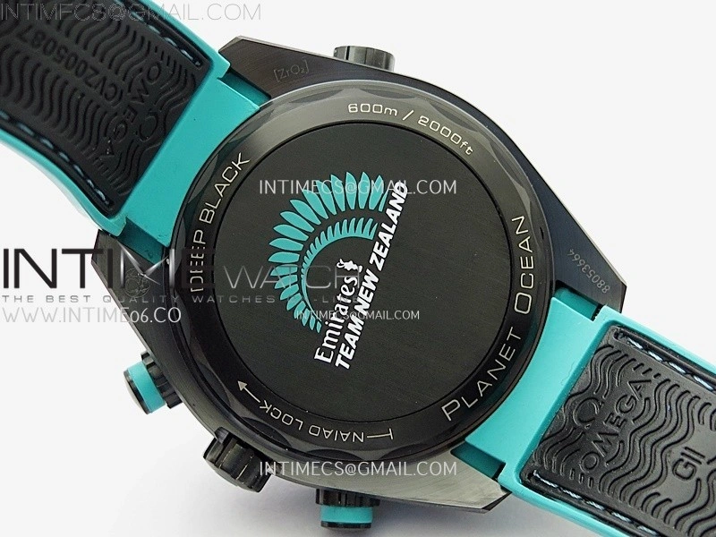Planet Ocean Master Chrono Deep Black Ceramic SCF 1:1 Best Edition Black Dial on Black Rubber Strap A9900
