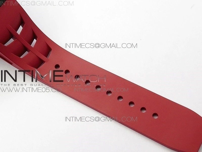 RM011 Carbon Case Chrono KVF 1:1 Best Edition Crystal Skeleton Yellow Dial on Red Rubber Strap A7750 V2