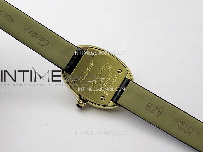 Baignoire Watch YG AF 1:1 Best Edition Black Dial On Black Leather Strap RONDA Quartz