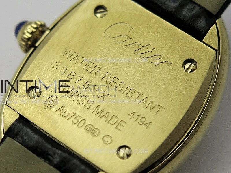 Baignoire Watch YG AF 1:1 Best Edition Black Dial On Black Leather Strap RONDA Quartz