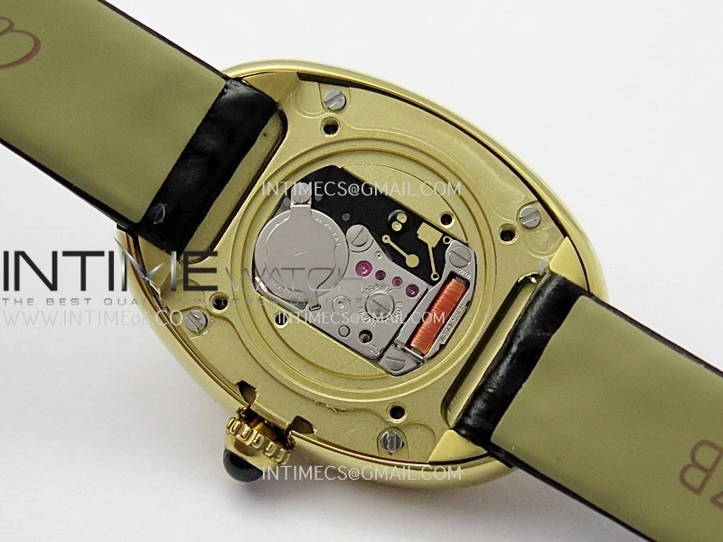 Baignoire Watch YG AF 1:1 Best Edition Black Dial On Black Leather Strap RONDA Quartz