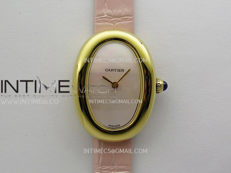 Baignoire Watch YG AF 1:1 Best Edition Pink MOP Dial On Pink Croco Strap RONDA Quartz