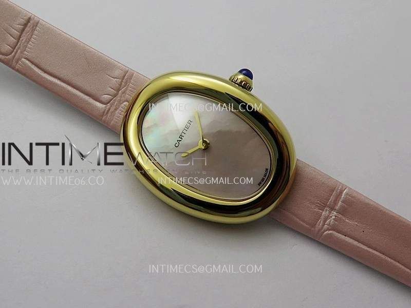 Baignoire Watch YG AF 1:1 Best Edition Pink MOP Dial On Pink Croco Strap RONDA Quartz