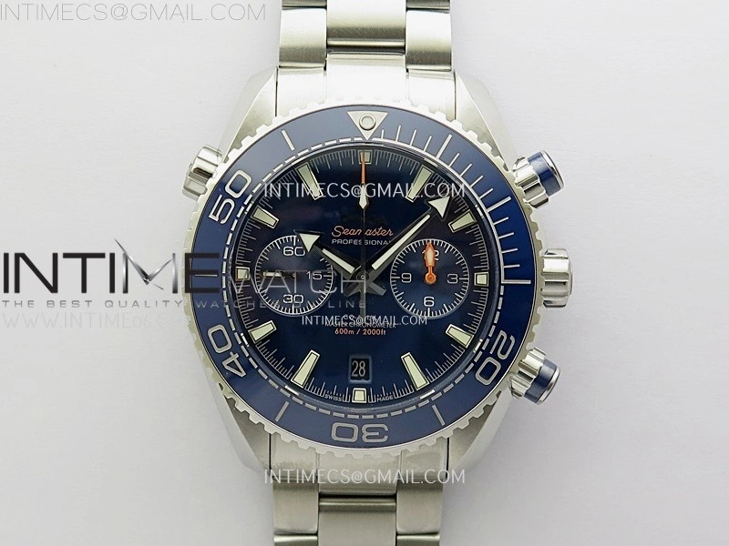 Planet Ocean Master Chronometer Blue Ceramic Bezel SS SCF 1:1 Best Edition Blue Dial on SS Bracelet A9900