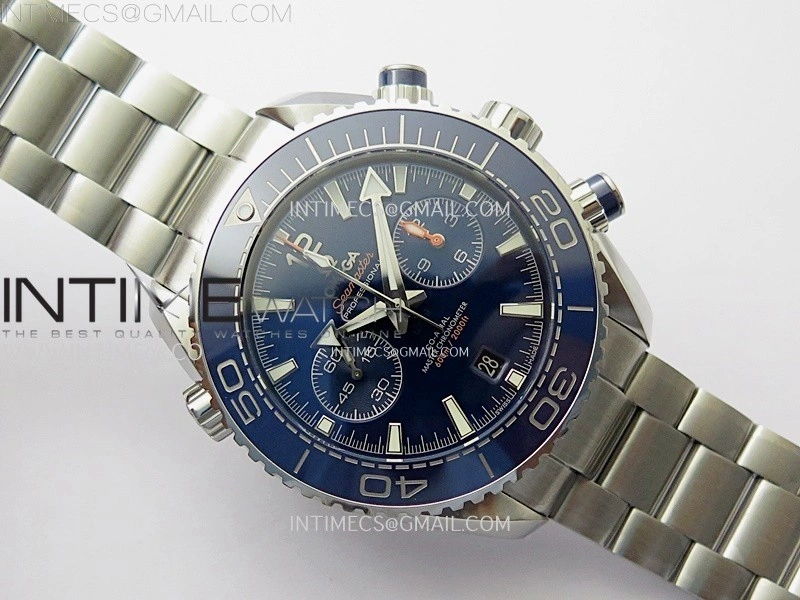 Planet Ocean Master Chronometer Blue Ceramic Bezel SS SCF 1:1 Best Edition Blue Dial on SS Bracelet A9900
