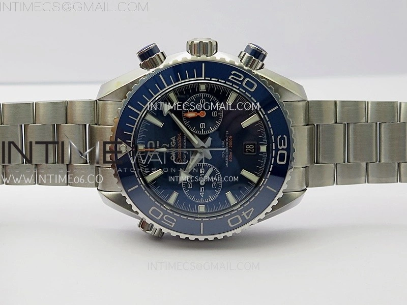 Planet Ocean Master Chronometer Blue Ceramic Bezel SS SCF 1:1 Best Edition Blue Dial on SS Bracelet A9900
