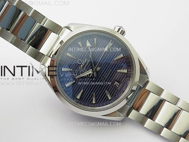 Aqua Terra 150M Master Chronometers N1F Best Edition Dark Blue Dial Silver Second Hand on SS Bracelet A8900
