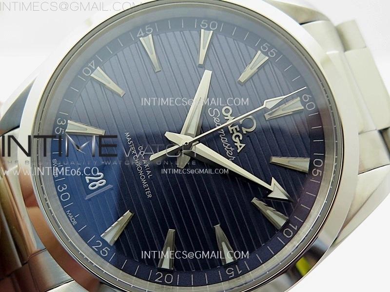 Aqua Terra 150M Master Chronometers N1F Best Edition Dark Blue Dial Silver Second Hand on SS Bracelet A8900
