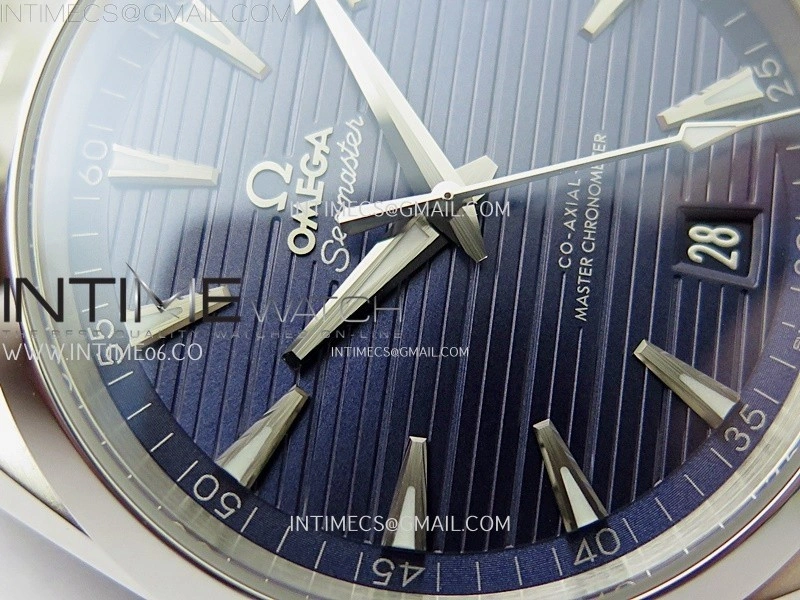 Aqua Terra 150M Master Chronometers N1F Best Edition Dark Blue Dial Silver Second Hand on SS Bracelet A8900