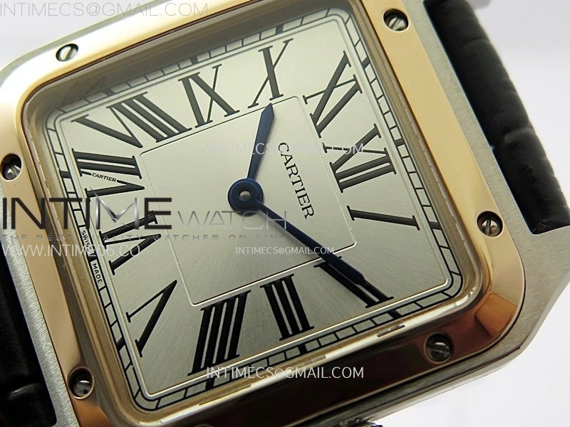 Santos Dumont 38mm SS RG F1F Best Edition Silver Dial on Black Leather Strap Quartz