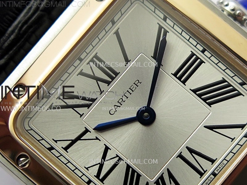 Santos Dumont 38mm SS RG F1F Best Edition Silver Dial on Black Leather Strap Quartz