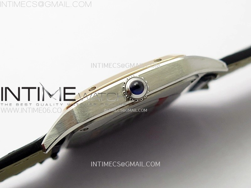 Santos Dumont 38mm SS RG F1F Best Edition Silver Dial on Black Leather Strap Quartz
