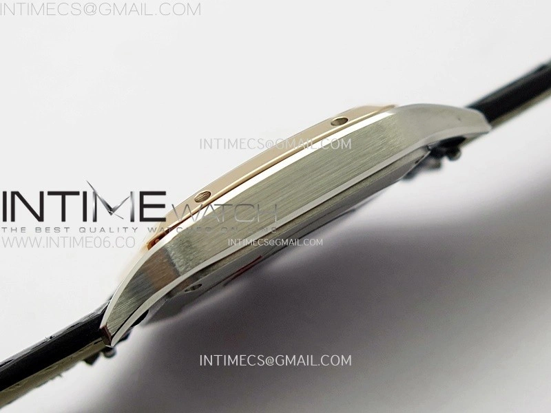 Santos Dumont 38mm SS RG F1F Best Edition Silver Dial on Black Leather Strap Quartz