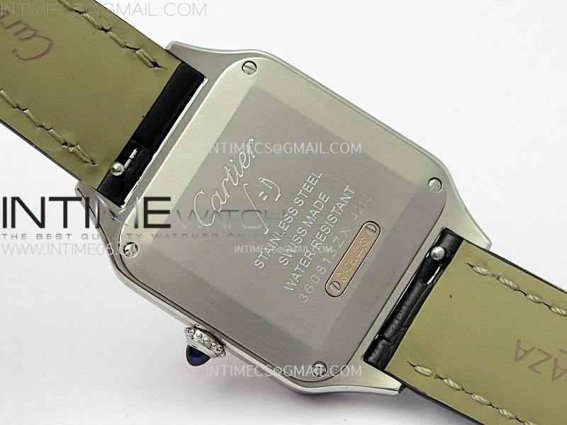 Santos Dumont 38mm SS RG F1F Best Edition Silver Dial on Black Leather Strap Quartz