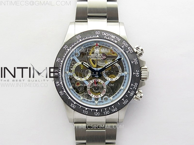 Daytona Montoya SONIC Best Edition Carbon Bezel Skeleton Dial on SS Oyster Bracelet SA4130