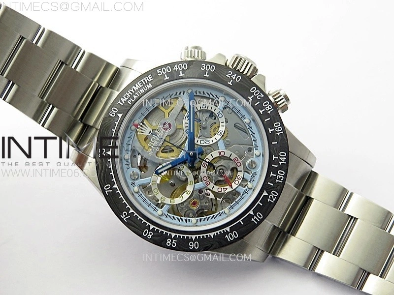 Daytona Montoya SONIC Best Edition Carbon Bezel Skeleton Dial on SS Oyster Bracelet SA4130