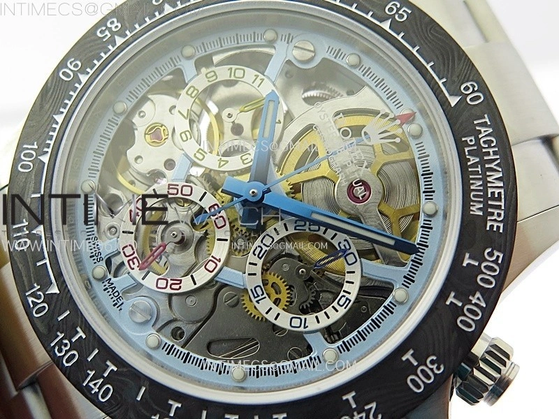 Daytona Montoya SONIC Best Edition Carbon Bezel Skeleton Dial on SS Oyster Bracelet SA4130