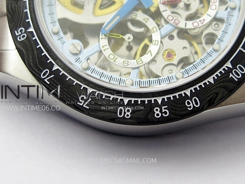 Daytona Montoya SONIC Best Edition Carbon Bezel Skeleton Dial on SS Oyster Bracelet SA4130