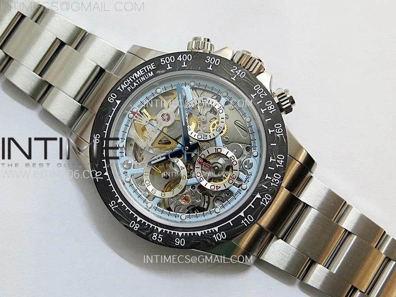 Daytona Montoya SONIC Best Edition Carbon Bezel Skeleton Dial on SS Oyster Bracelet SA4130