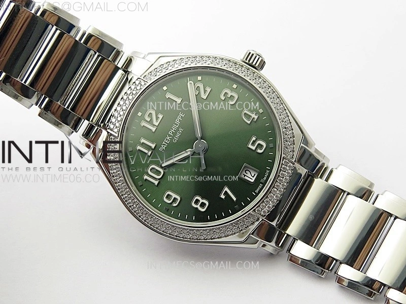 Twenty~4 7300 1200A SS PPF 1:1 Best Edition Green Dial on SS Bracelet A324 Super Clone