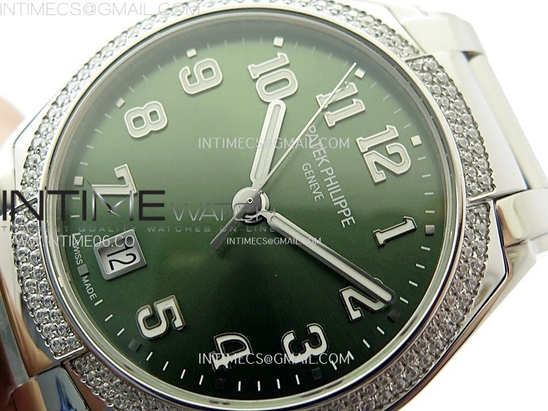 Twenty~4 7300 1200A SS PPF 1:1 Best Edition Green Dial on SS Bracelet A324 Super Clone