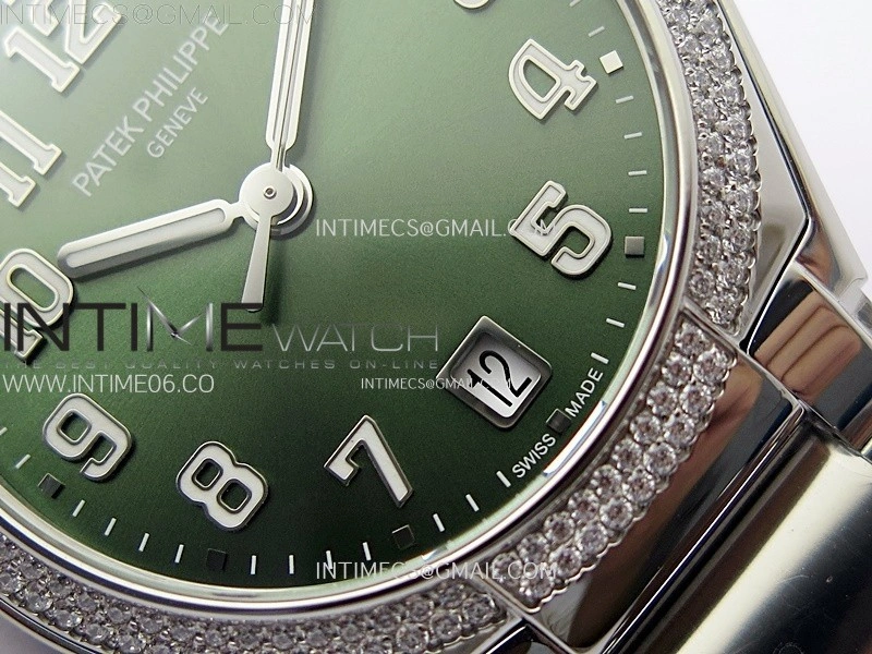 Twenty~4 7300 1200A SS PPF 1:1 Best Edition Green Dial on SS Bracelet A324 Super Clone