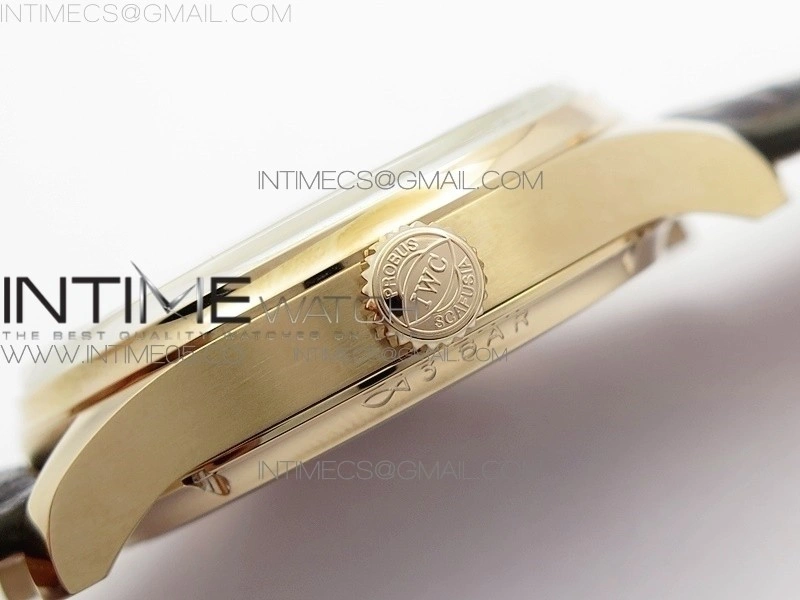Portuguese Real PR Real Annual Calendar IW503302 RG V9F Best Edition White Dial Brown Leather Strap A52610