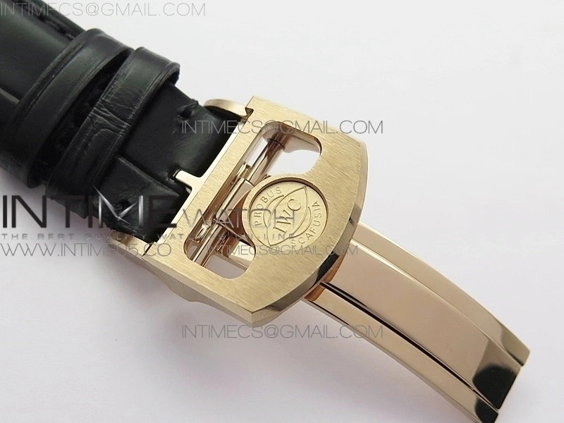 Portuguese Real PR Real Annual Calendar IW5034 RG V9F Best Edition Blue Dial On Black Leather Strap A52610