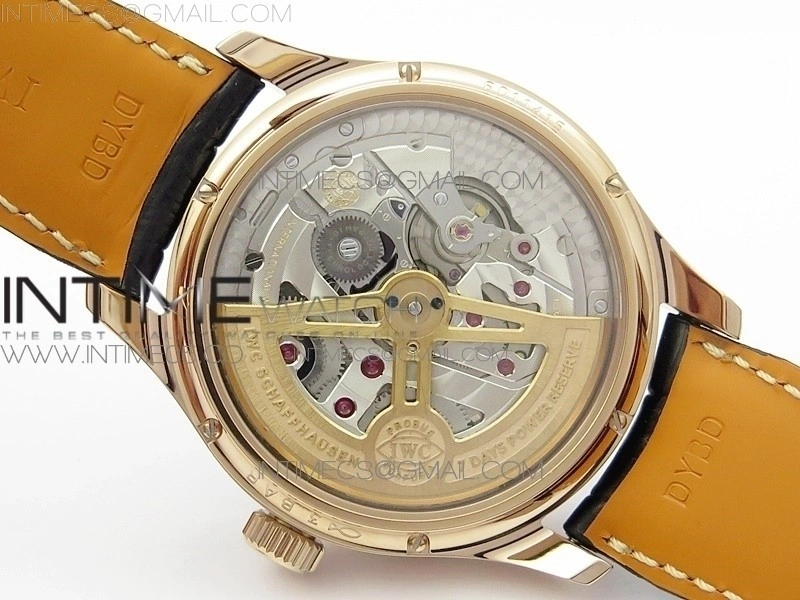 Portuguese Real PR Real Annual Calendar IW5034 RG V9F Best Edition Blue Dial On Black Leather Strap A52610
