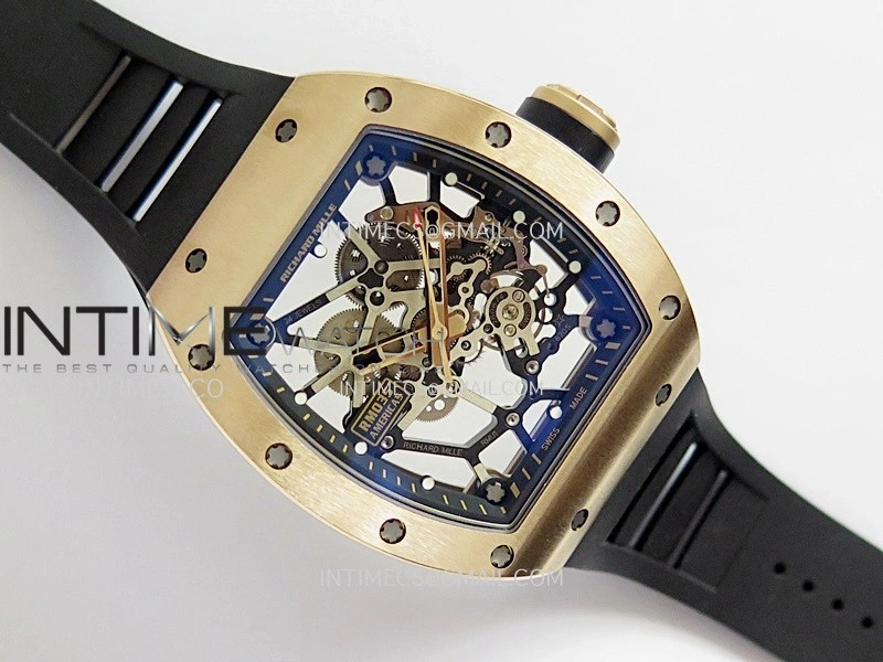 RM035 Americas Manual RG ZF 1:1 Best Edition Skeleton Dial On Black Rubber Strap Super Clone RMUL1