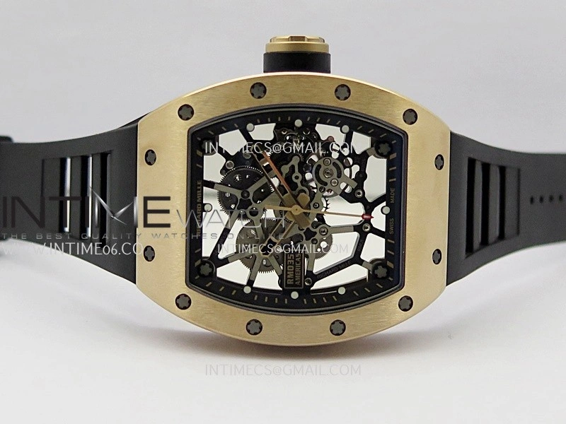 RM035 Americas Manual RG ZF 1:1 Best Edition Skeleton Dial On Black Rubber Strap Super Clone RMUL1