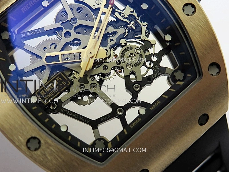 RM035 Americas Manual RG ZF 1:1 Best Edition Skeleton Dial On Black Rubber Strap Super Clone RMUL1