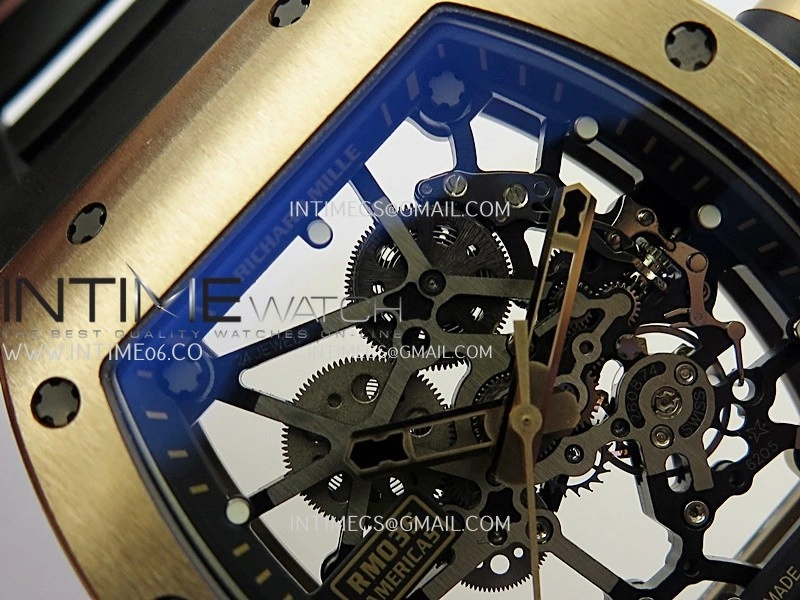 RM035 Americas Manual RG ZF 1:1 Best Edition Skeleton Dial On Black Rubber Strap Super Clone RMUL1