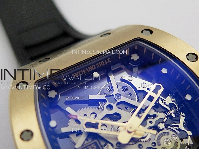 RM035 Americas Manual RG ZF 1:1 Best Edition Skeleton Dial On Black Rubber Strap Super Clone RMUL1