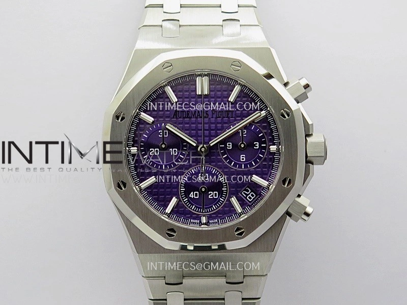 Royal Oak Chrono 26240 SS V2 APSF 1:1 Best Edition Purple Dial On SS Bracelet SA4401 Super Clone